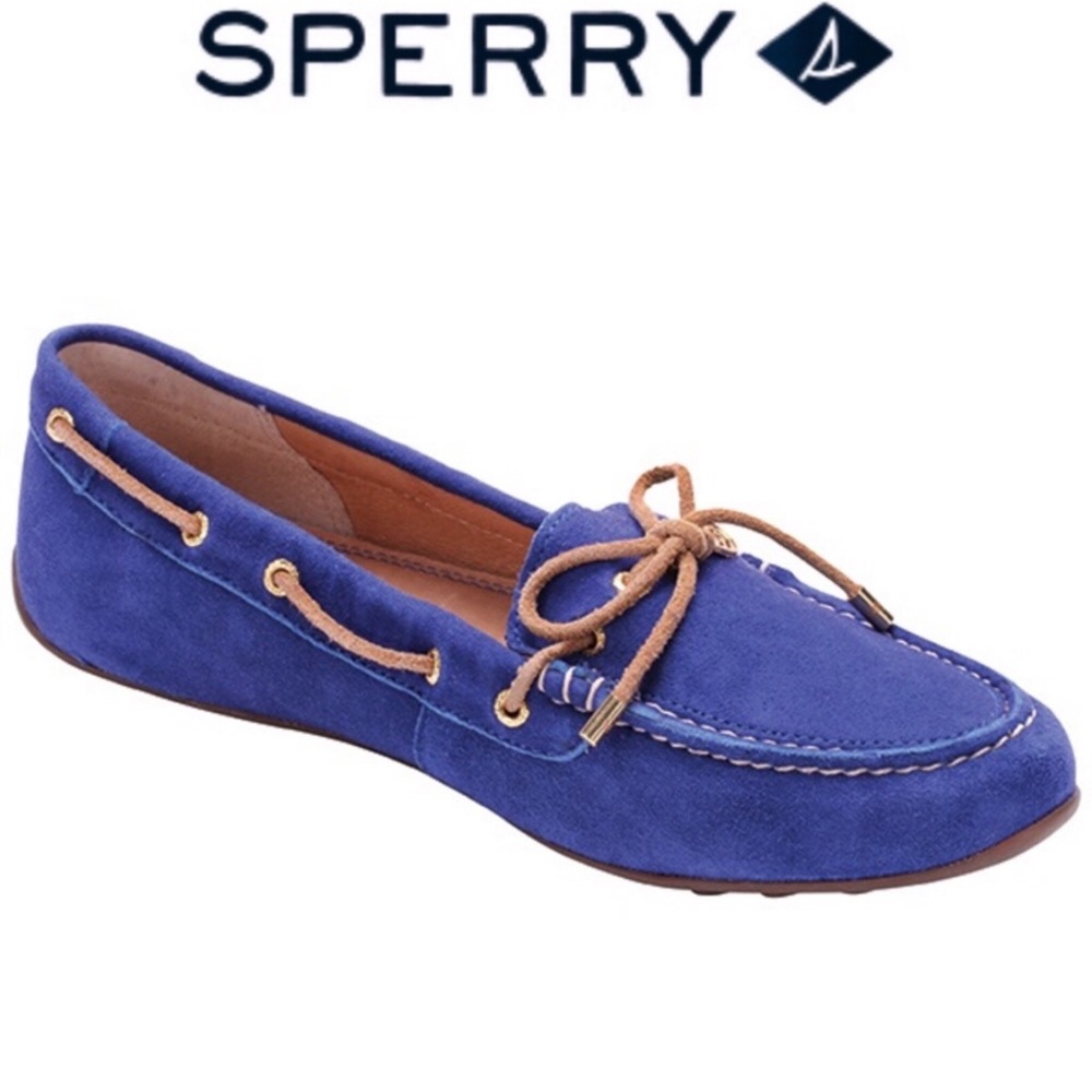 Sperry Laura driving moccasins cobalt shoes size 8